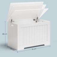 Sedežna skrinja za shranjevanje GRETA, 76x48x40 cm, bela
