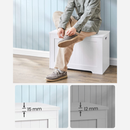 Sedežna skrinja za shranjevanje GRETA, 76x48x40 cm, bela