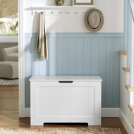 Sedežna skrinja za shranjevanje GRETA, 76x48x40 cm, bela