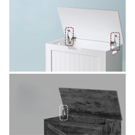 Sedežna skrinja za shranjevanje GRETA, 76x48x40 cm, bela