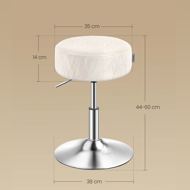 Višinsko nastavljiv stol AURA za toaletno mizico, Ø35cm, kremna