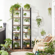 Polični regal za knjige NOEL, 40x30x187,5cm, črna/rjava