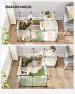 Ograja za male živali iz prozorne plastike BEN, 143x71x47 cm, prozorna