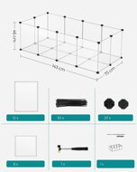 Ograja za male živali iz prozorne plastike BEN, 143x71x47 cm, prozorna