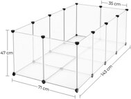 Ograja za male živali iz prozorne plastike BEN, 143x71x47 cm, prozorna