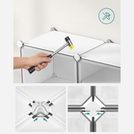 Organizator za čevlje KIMBERLY, 10 škatel, bela/prozorna