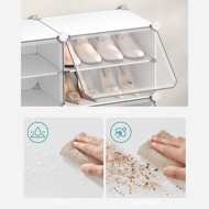 Organizator za čevlje KIMBERLY, 10 škatel, bela/prozorna