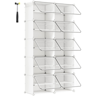 Organizator za čevlje KIMBERLY, 10 škatel, bela/prozorna