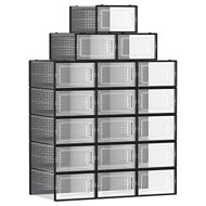 Organizér na topánky MARI, 18boxov, čierna/priesvitná