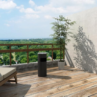 Stoječi pepelnik z košem za odpadke SMOKE, 60,5x24,5 cm, črna