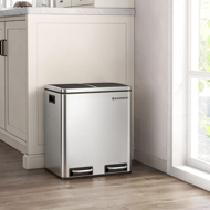 Koš za ločevanje odpadkov SORT 30l (2×15l), srebrna/črna