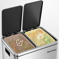 Koš za ločevanje odpadkov SORT 30l (2×15l), srebrna/črna