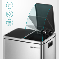 Koš za ločevanje odpadkov SORT 30l (2×15l), srebrna/črna