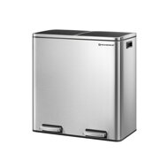 Koš za ločevanje odpadkov SORT, 2x30l + vrečke za smeti, srebrn/črn