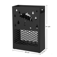 Kovinsko stojalo za dežnike RAIN, 28x12x41cm, črno