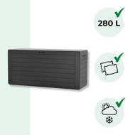 Úložný box WOODEBOX, 280L, 120x46x57cm, antracitová