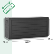 Úložný box WOODEBOX, 280L, 120x46x57cm, antracitová