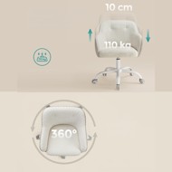 Pisarna stol SABINA, max. 110 kg, bela/bež