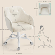 Pisarna stol SABINA, max. 110 kg, bela/bež