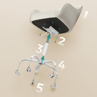 Pisarna stol SABINA, max. 110 kg, bela/bež