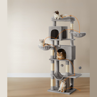 Mačje drevo TRISTAN, 57x45x175 cm, siva