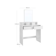 Toaletna mizica VANESA, 80x40x140cm, bela