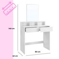 Toaletna mizica VANESA, 80x40x140cm, bela