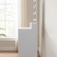 Toaletna mizica VANESA z osvetlitvijo, 80x40x145cm, bela