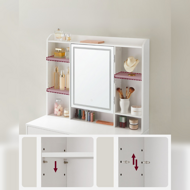 Toaletna mizica ANGELA z osvetlitvijo, 40x90x144,7cm, bela