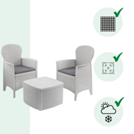 Vrtna garnitura TREE, 3-delna, bela