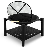 Ohnisko s priestorom na drevo FIRE, Ø55cm, čierna