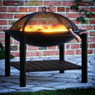 Ohnisko s priestorom na drevo FIRE, Ø55cm, čierna