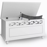 Lesena skrinja JERSEY, 80x40x48cm, bela