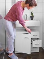 Omarica pod umivalnik s 3 predali SILKE, 63x30x54cm, bela