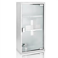 Stenska omarica za prvo pomoč SAVE, 25x12x48,5cm, srebrna