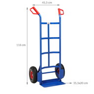 Zložljiv transportni voziček CART z napihljivimi pnevmatikami, maks. 200kg, moder