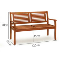 Vrtna klop MANUELA, 120x60x90cm, naravno rjava