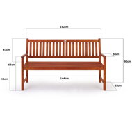 Vrtna klop MAXIMA, 152x55x90cm, naravno rjava