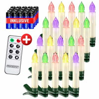 Sviečky na vianočný stromček CANDLE, 20ks, 10,5cm, viacfarebná