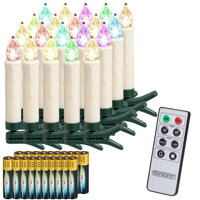 Svečke za božično drevo CANDLE, 20 kosov, 10,5cm, večbarvne