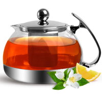Čajnik s cedilom TEA 1,2L, prozoren, srebrn