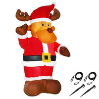 Napihljiv Severni jelen z osvetlitvijo, 135cm, rdeč