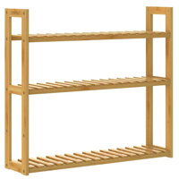 Stenska bambusova polica KAREN, 3 nivoji, 60x15x54cm, rjava