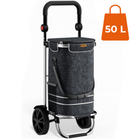 Nakupovalna torba na kolesih EASY, 50l, črna