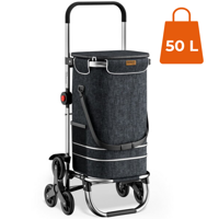 Nakupovalna torba na kolesih za stopnice COMFORT, 50l, črna