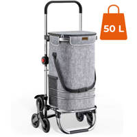 Nakupovalna torba na kolesih za stopnice COMFORT, 50l, siva