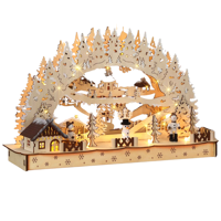 Božični LED lok CLEMENT, 45x12,5x28cm, naravna rjava