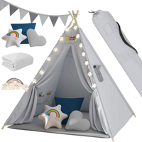 Otroški šotor tipi JULIUS, 120x120x160cm, siva/modra