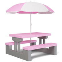 Otroški sedežni komplet s senčnikom JASMIN, 67x78,5x42,5cm, roza/siva