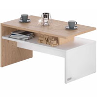 Klubska mizica SACRAMENTO, 95x55x50cm, bela/rjava